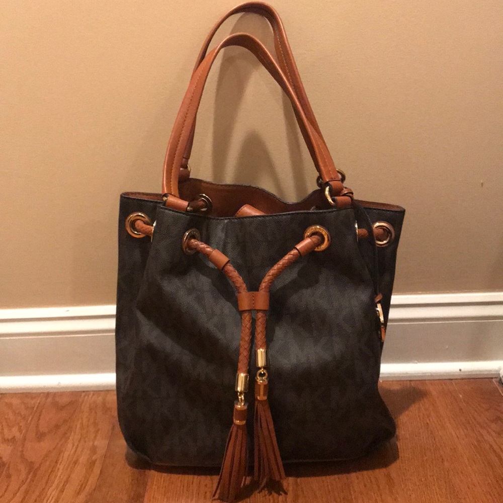 Michael Kors Signature Monogram Bag w/ tassel